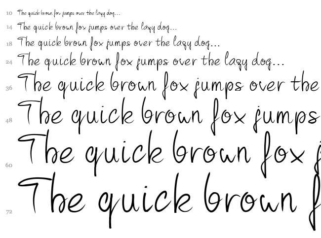 PW Curvy font waterfall